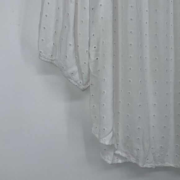 Torrid Eyelet Peasant Blouse Top Plus Size White Size 3 22/24 - Picture 3 of 12